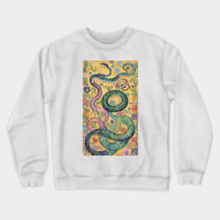 Gustav Klimt's Elegance in Motion: Inspired Snake Art Crewneck Sweatshirt